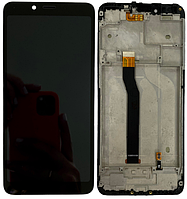 Дисплей модуль тачскрин Xiaomi Redmi 6/Redmi 6A черный в рамке со шлейфом датчика освещенности