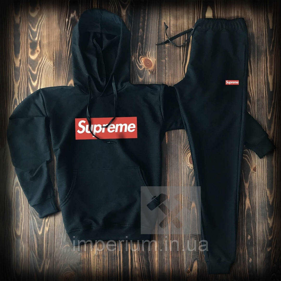 Трикотажний костюм з капюшоном | логотип supreme