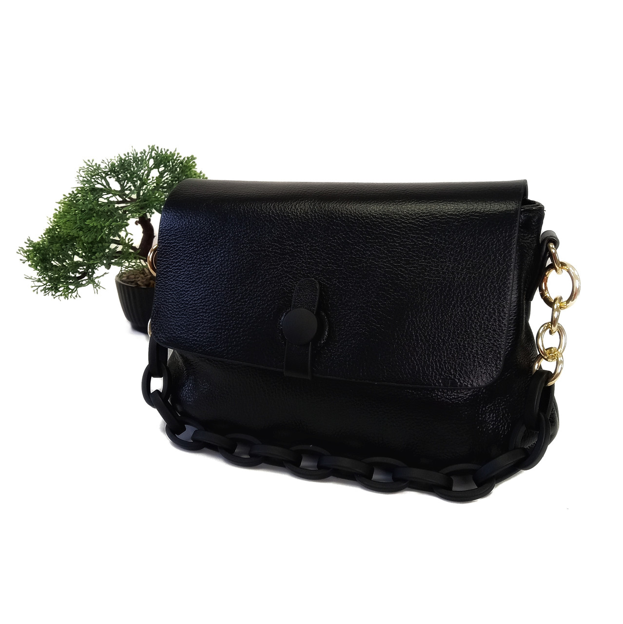Жіноча сумка з натуральної шкіри чорний Арт.2020 black Bags4life V. T. R. Італія