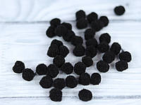 Помпони для декору 1 см, (100 шт.) чорний