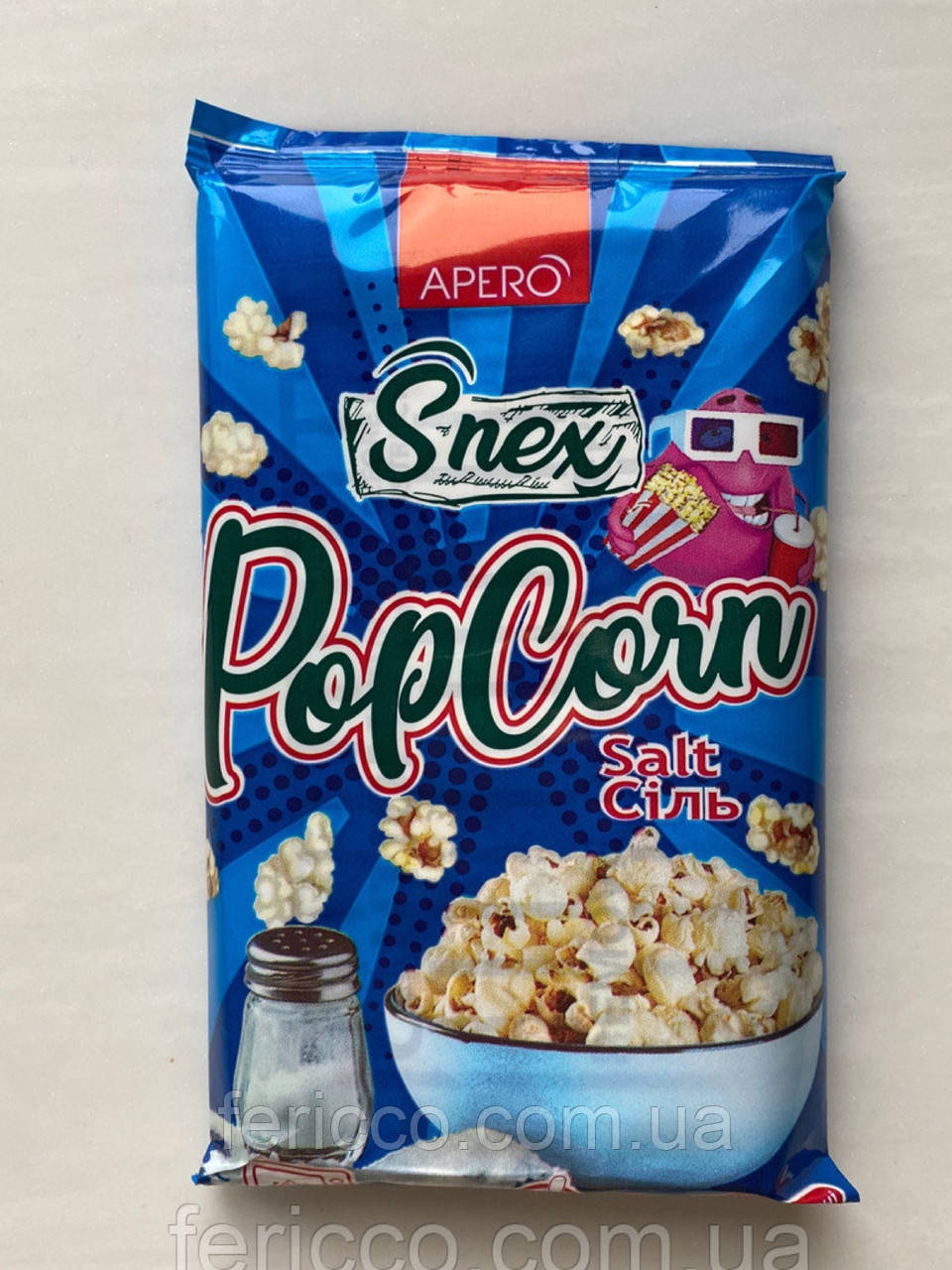 Попкорн для мікрохвил. солений Аперо 90г, фото 1