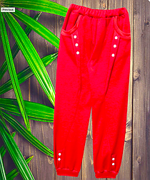 Спортивні червоні стильні модні зручні дитячі штани для дівчинки тринитка, розмір 128,134,140,146 с