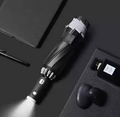 Купить Зонт Xiaomi автоматический черный, зонт с подсветкой и ...