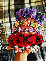 Венок из роз, цветочный венок, аксессуар, женский венок обруч с цветами