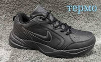 Мужские кроссовки Nike Monarch Air термо кожаные черные р 41-46 ()