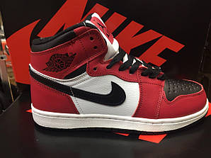 Зимові жіночі кросівки на хутрі Jordan 1 Retro Bred