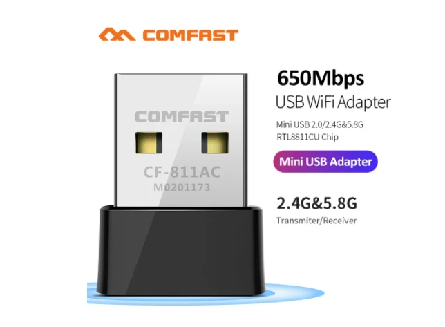 Бездротовий USB Wi-Fi адаптер COMFAST CF-811AC 650 Мбіт/с 2.4/5GHz
