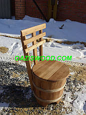 Набір меблів "МАКСІ плюс" з дубових бочок для лазні та сауни., фото 3
