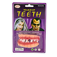 Зубы вампира для детей Makeup teeth, вампирские клыки на Хэллоуин | ікла вампіра гумові, карнавальні (ST)