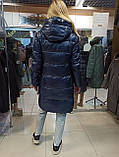 Зима 2022, жіноче зимове пальто clasna з екошкірою на кишенях cw21d8090cw M, L, Xl, XXL, фото 4