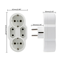 Сетевой разветвитель на 4 розетки (2 Shuko + 2 Europlug)