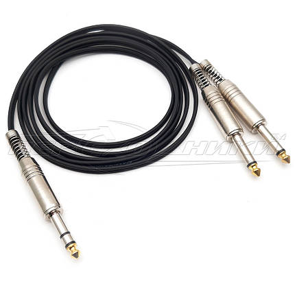 Аудіо кабель 6.3 mm stereo to 2*6.3 mm моно jack в екрані(преміум якість), фото 2