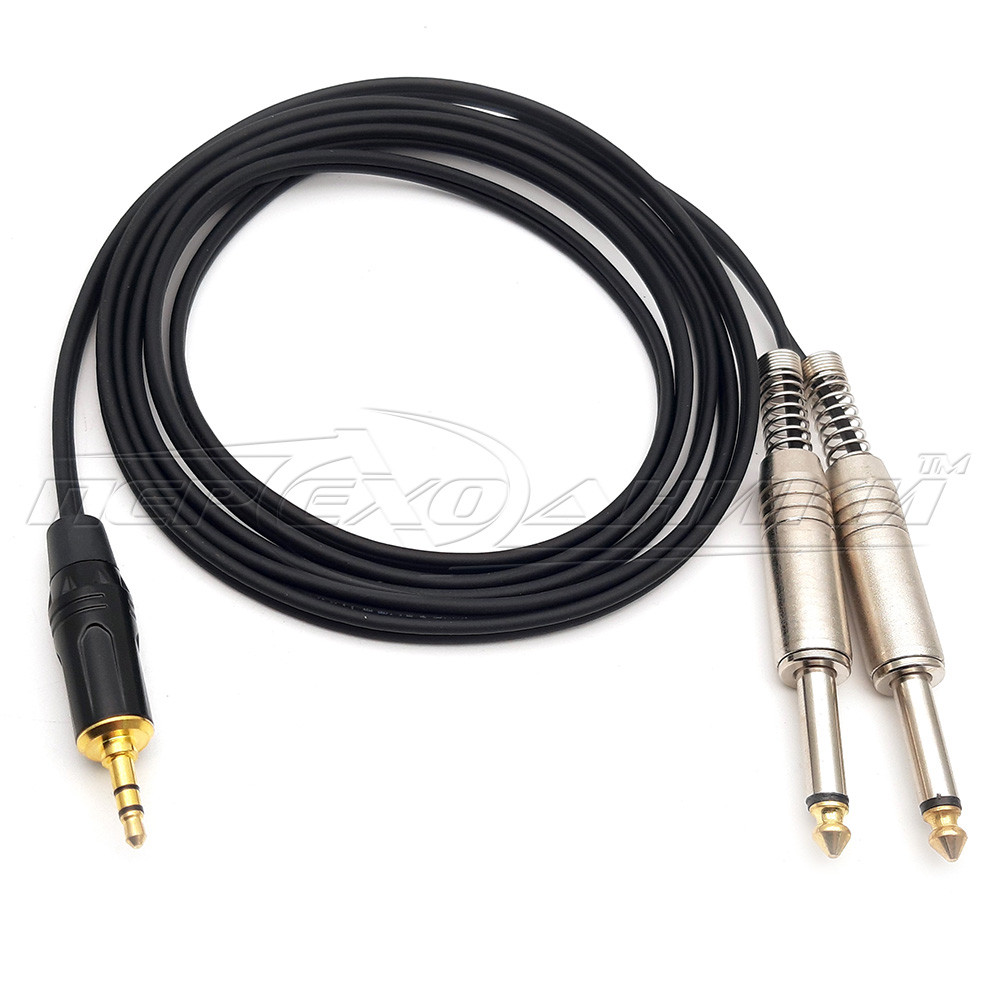 Аудіокабель 3.5 mm стерео to 2*6.3 mm моно jack у екрані (преміум'якість)