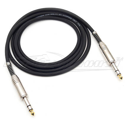 Кабель jack 6.3 mm to jack 6.3 mm стерео ( преміум якість ), пружина, в екрані, фото 2