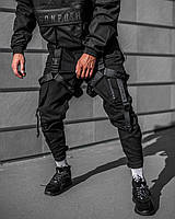 Брюки карго мужские Огонь Пушка Combo S черные штаны молодежные модные. Мужские брюки