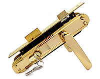 Комплект ручка з замком на вхідну і міжкімнатні двері (латунь)