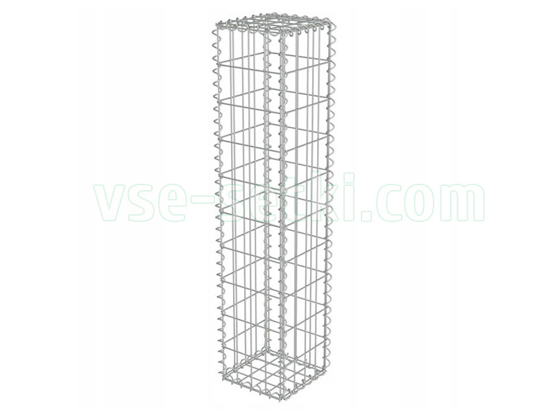 Стовп габіон 400х400х2000 мм (монтаж на спіралях), осередок 100х50 мм.