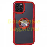 Чехол-накладка для iPhone 12/12 Pro 6.1" TTech Ring Bracket Series Red