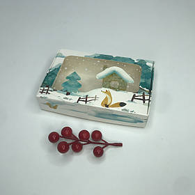 Коробка для подарунка, 150*100*30 мм, з вікном, "Зимова казка"