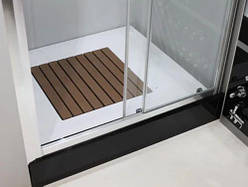 Піддон з душовою декингом полімер-композитний радіальний Aqua-world 900 мм