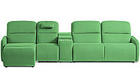 Модульный диван Лас-Вегас в ткани, с механическим реклайнером, зелёный