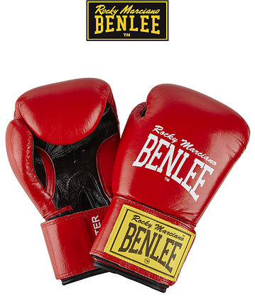 Боксерські рукавиці тренувальні Benlee FIGHTER 16oz, шкіра, червоно-чорні, фото 1