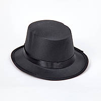 Праздничная шляпа Малыш атлас черная на корпоратив, маскарад, вечеринку