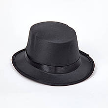 Святковий капелюх Малюк атлас чорний на корпоратив, маскарад, вечірку