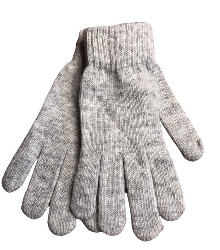 В'язані рукавички світло-сірі