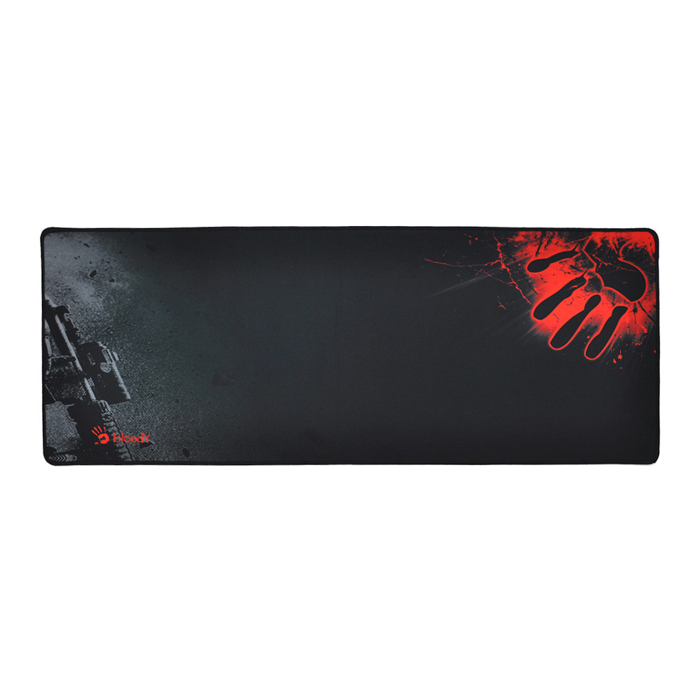 Килимок 300*800 тканинний Bloody Handprint з бічним прошиванням, товщина 3 мм, колір Black/Red, Пакет