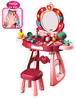Дитячий туалетний косметичний столик-трюмо зі стільчиком 8221С, висота 71 см, 28 предметів