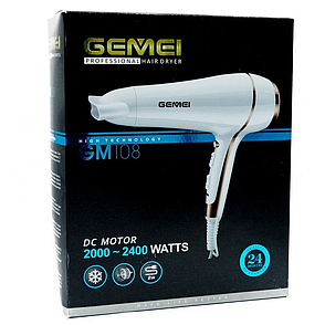 Фен для волосся професійний 2400 Вт Gemei GM-108, фото 2