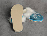 Жіночі тапочки "Сніжинка" з опушкою, теплі кімнатні тапочки, кімнатне взуття, розмір 37, фото 2