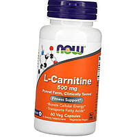 L-карнитин NOW L-Carnitine 500 mg 60 капс Средство для снижения веса и похудения для женщин и мужчин