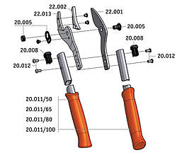 Cучкоріз із ковадлом, вигнуте лезо LOWE Original 22.100 (22.100), фото 5