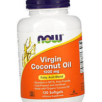 Кокосове масло NOW Virgin Coconut Oil 1000 mg 120 капс гел, фото 2