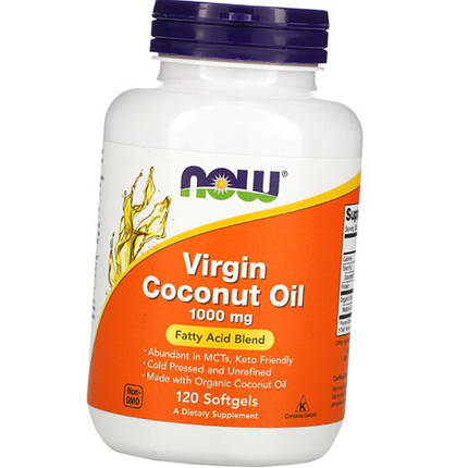 Кокосове масло NOW Virgin Coconut Oil 1000 mg 120 капс гел, фото 2