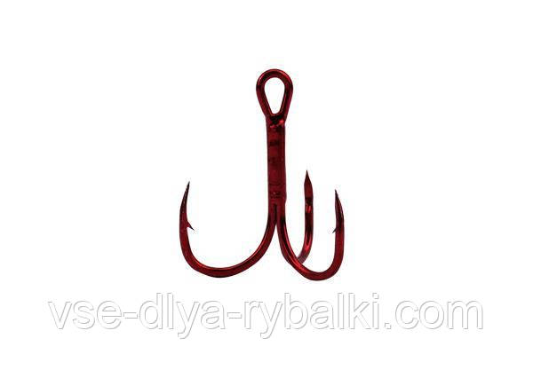 Тройник Fishing ROI Treble Hook T-2 RED № 1 (5шт/уп), фото 1