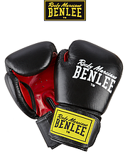 Боксерські рукавиці тренувальні Benlee FIGHTER 16oz, шкіра, чорно-червоні
