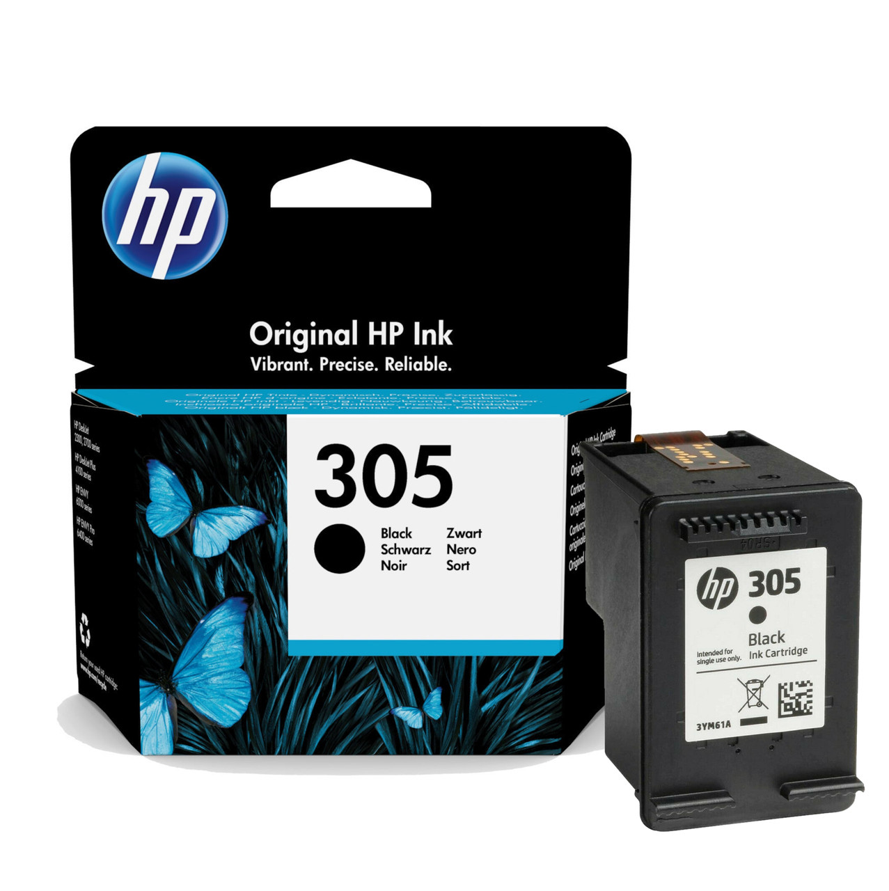 Картридж HP 305 Black Ink (3YM61AE) Оригінальний, струменевий, чорний, ~120 сторінок, заміна для 3YM40A, фото 1