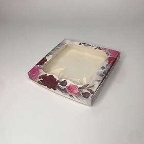 Коробка для пряника, 200*200*30 мм, з вікном, "Роза"