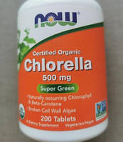 Органическая Хлорелла NOW Foods Chlorella 500 мг 200 таблеток