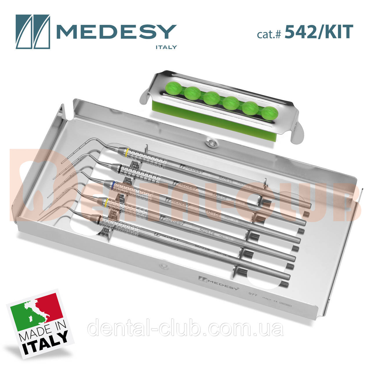 Ендодонтичний набір кореневих плаггерів Endodontic Pluggers Kit Medesy 542/KIT, фото 1