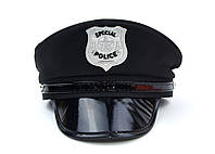 Фуражка полицейского черная карнавальная для вечеринки Хеллоуина