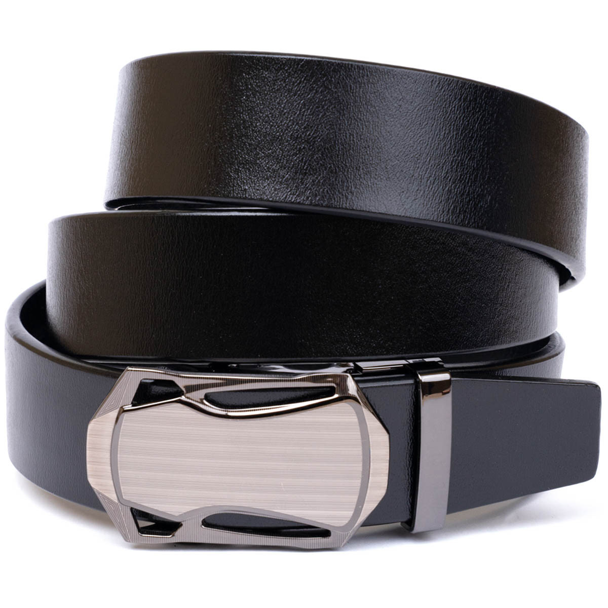 Ремінь чоловічий з пряжкою автомат Vintage 20355 Чорний, фото 1