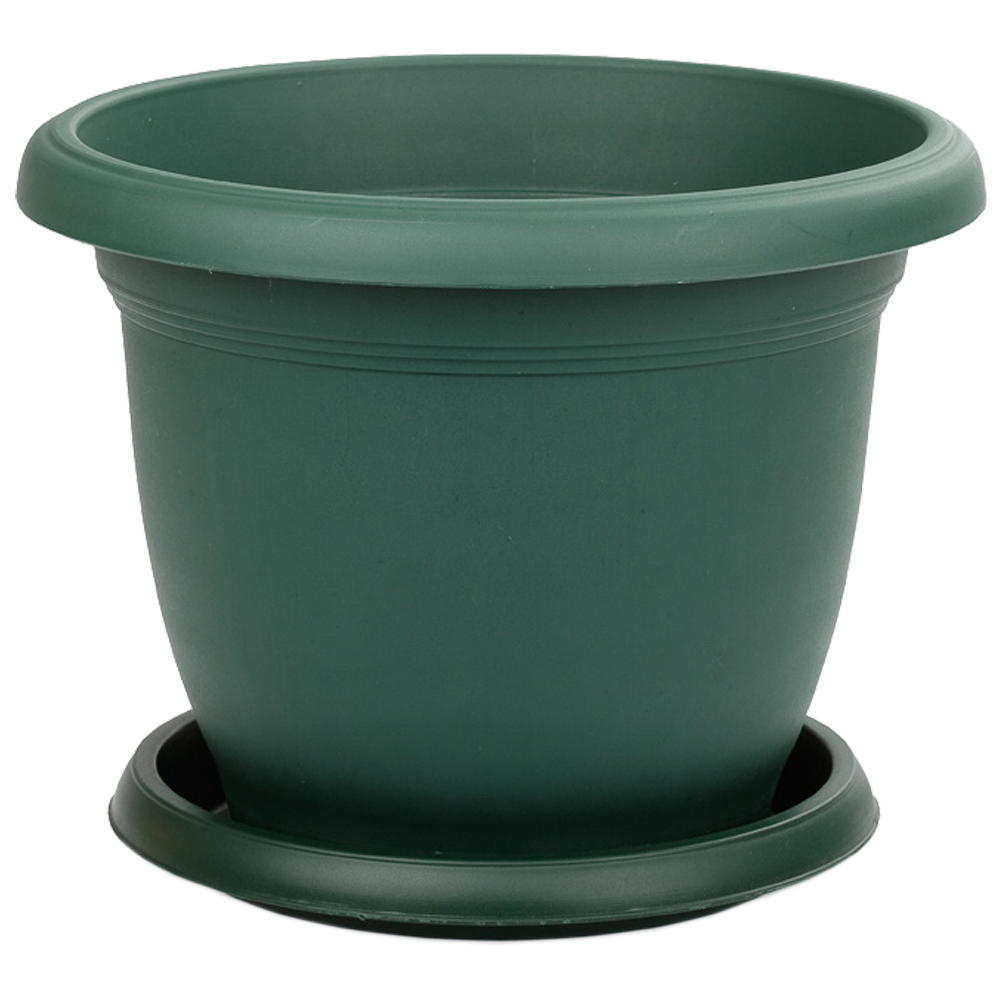 Горщик для квітів з піддоном Villa 3,7 л зелений, фото 1