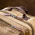 Рюкзак текстильный дорожный унисекс на два отделения Vintage 20616 Бежевый, фото 7