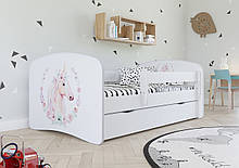 Дитяче ліжко односпальне 160 х 80 Kocot Kids Baby Dreams Коник біле з шухлядою Польща