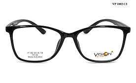 Пластикова оправа для жіночих окулярів чорного кольору (Корея) можемо вставити лінзи за рецептом