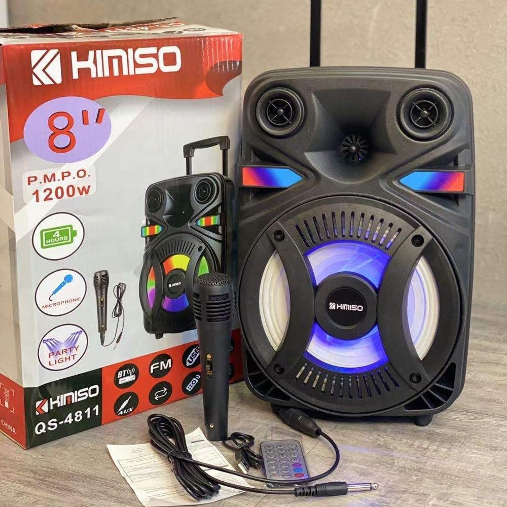 Колонка з мікрофоном Kimiso QS-4811 BT (8"BASS/1200W) | Bluetooth акустика | Колонка-валіза